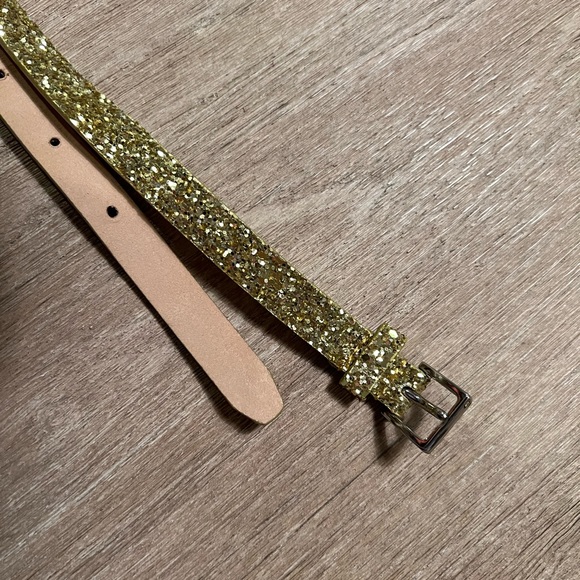 jcrew crewcuts gold leather glitter belt - Picture 2 of 5